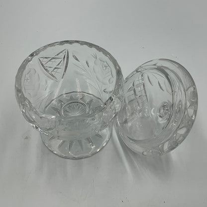 Chardoney Crystal Etched Compote Candy Jar