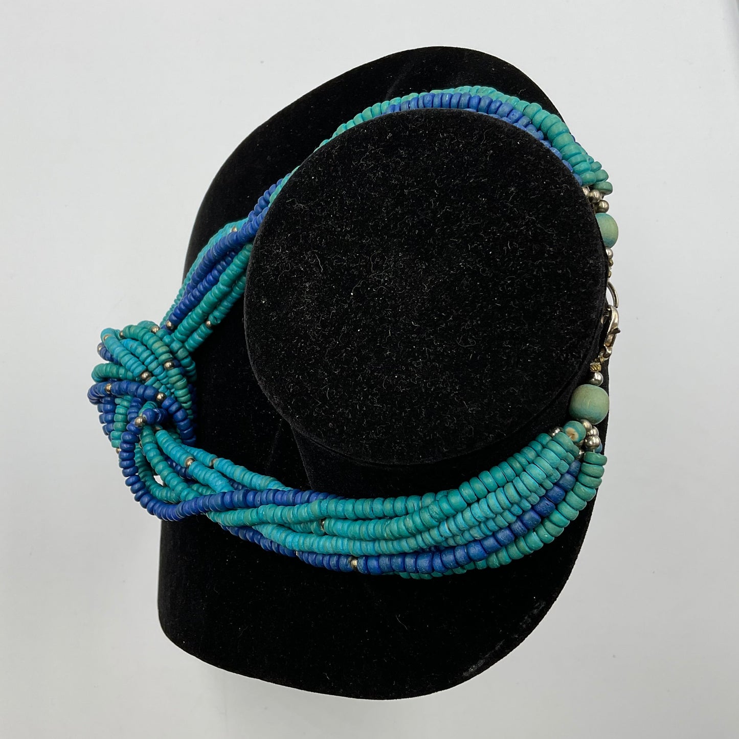 Multi Blue Bead Necklace