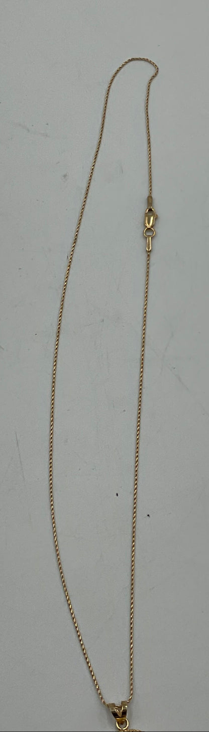 14K Gold Guardian Angel Cherub Pendant with 14K Gold Chain