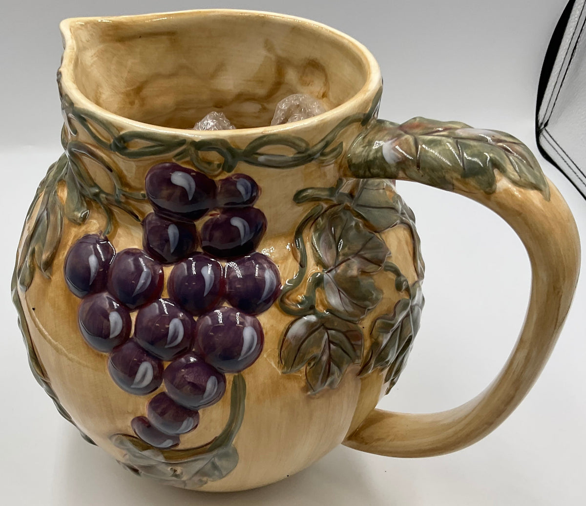 Noble Excellence Meritage Grape Vine Ceramic Pitcher Serving Jug
