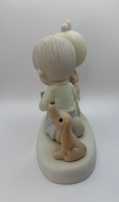 Precious Moments Vintage 1987 With This Ring, I... Hand-Painted Porcelain Figurine Collectible Original Box