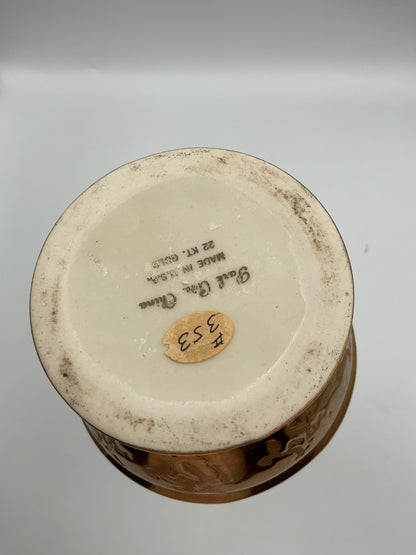 Park Ave China Vase Marked 22KT Gold