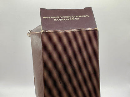 Gallery Originals Vintage Santa on a Star Hand-Painted Wood Christmas Holiday Ornament with Original Box