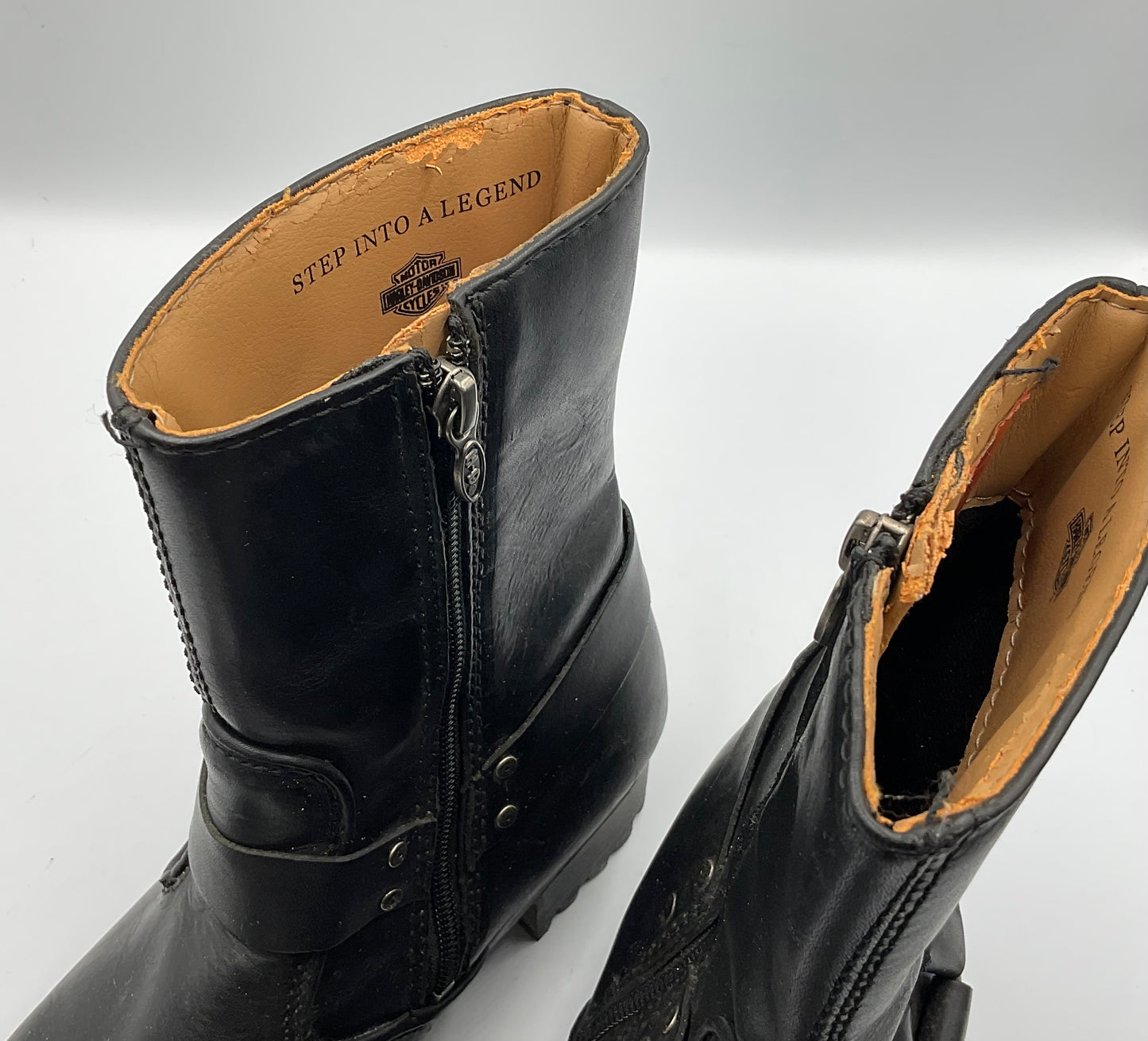 Harley Davidson Women's Leather Boots Medium Black Ashby Size 7 and a Half