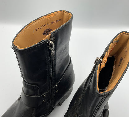Harley Davidson Women's Leather Boots Medium Black Ashby Size 7 and a Half