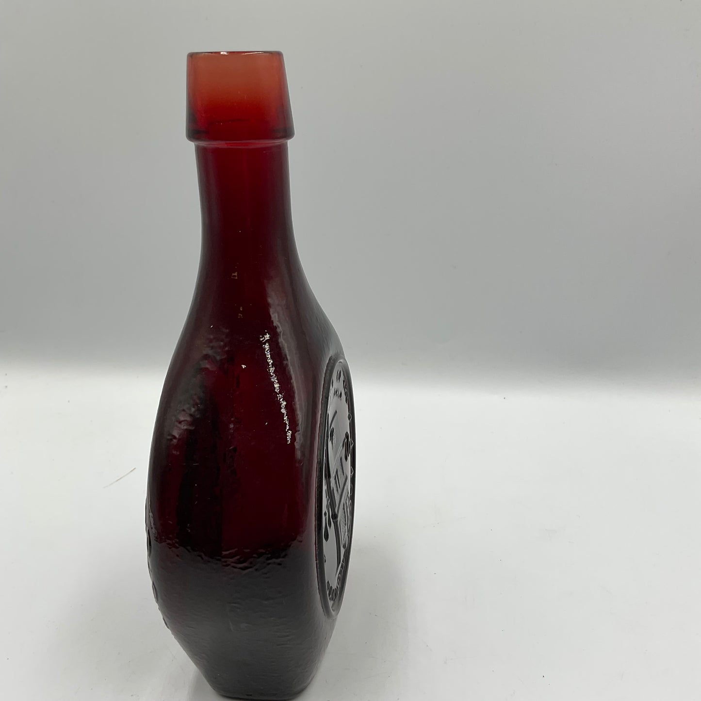Vintage Wheaton Commemorative Decanter Ruby Red Carnival Glass Bottle