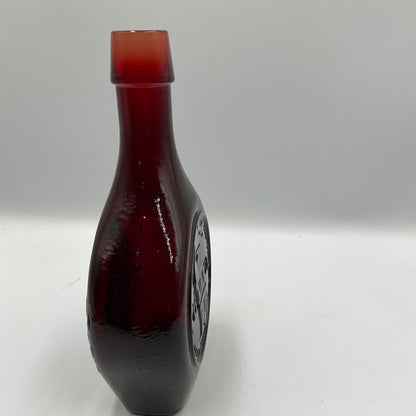 Vintage Wheaton Commemorative Decanter Ruby Red Carnival Glass Bottle