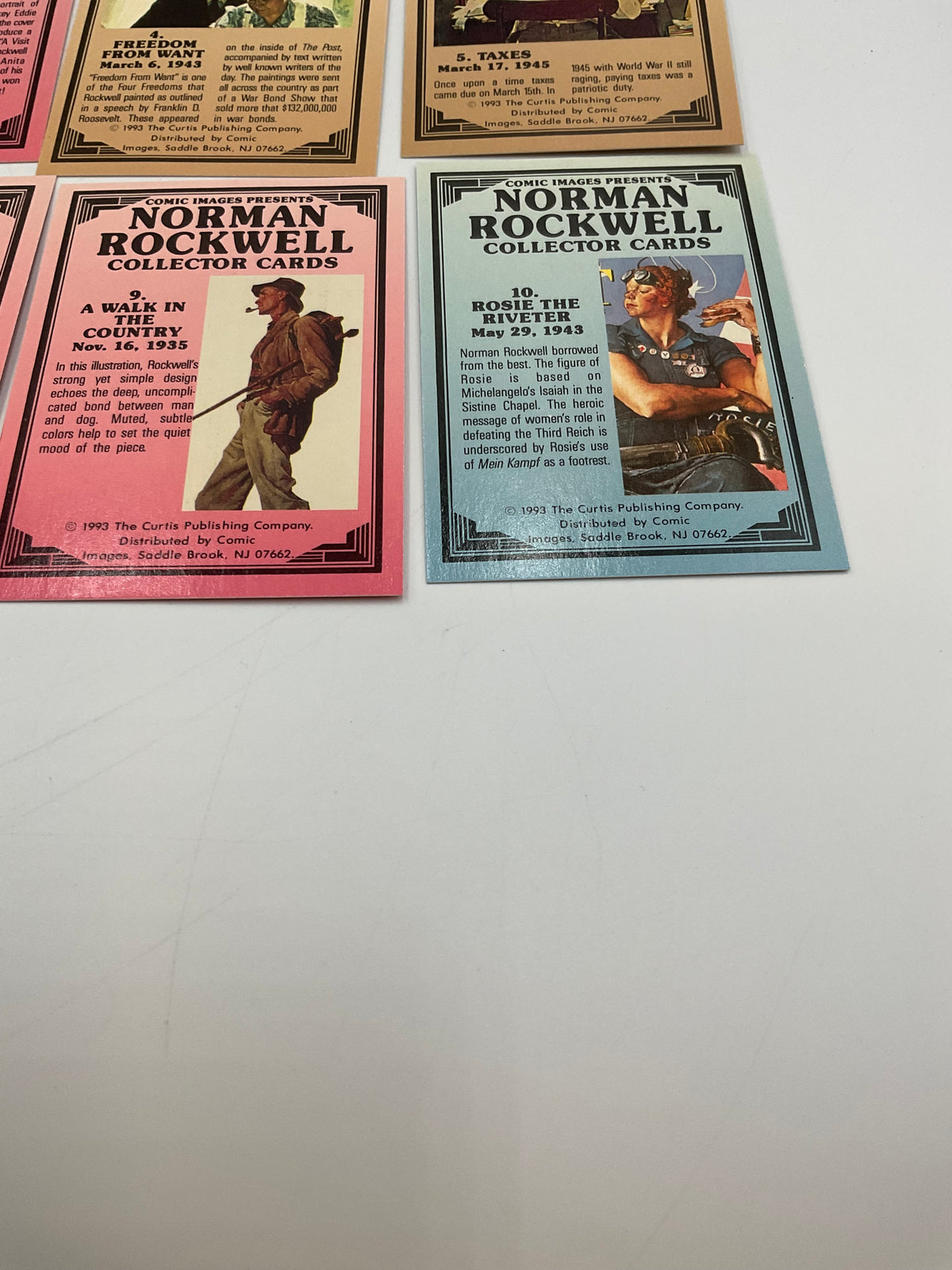 Lot 13 Vintage Norman Rockwell Promotional Cards Facts of Life 1993