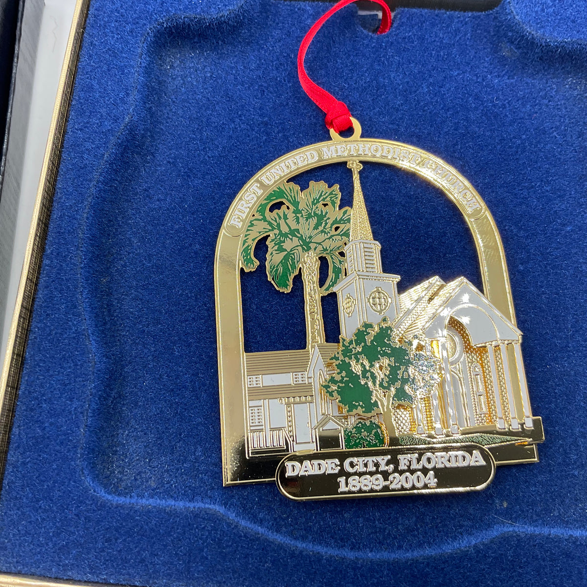 Commemorative Set Of 5 Holiday Ornaments St.Leo Abbey Church,First United Methodist Church, First Presbyterian Church Dade City, Saint Mary’s Church, And First Baptist Church