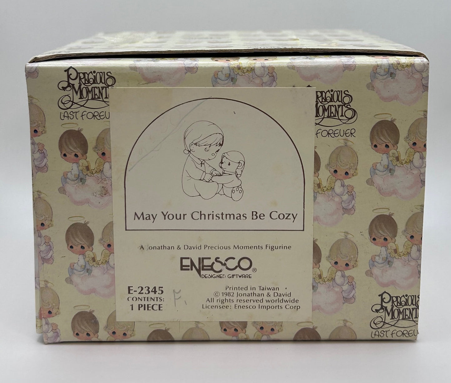 Precious Moments Vintage 1982 May Your Christmas Be Cozy Porcelain Figurine Original Box
