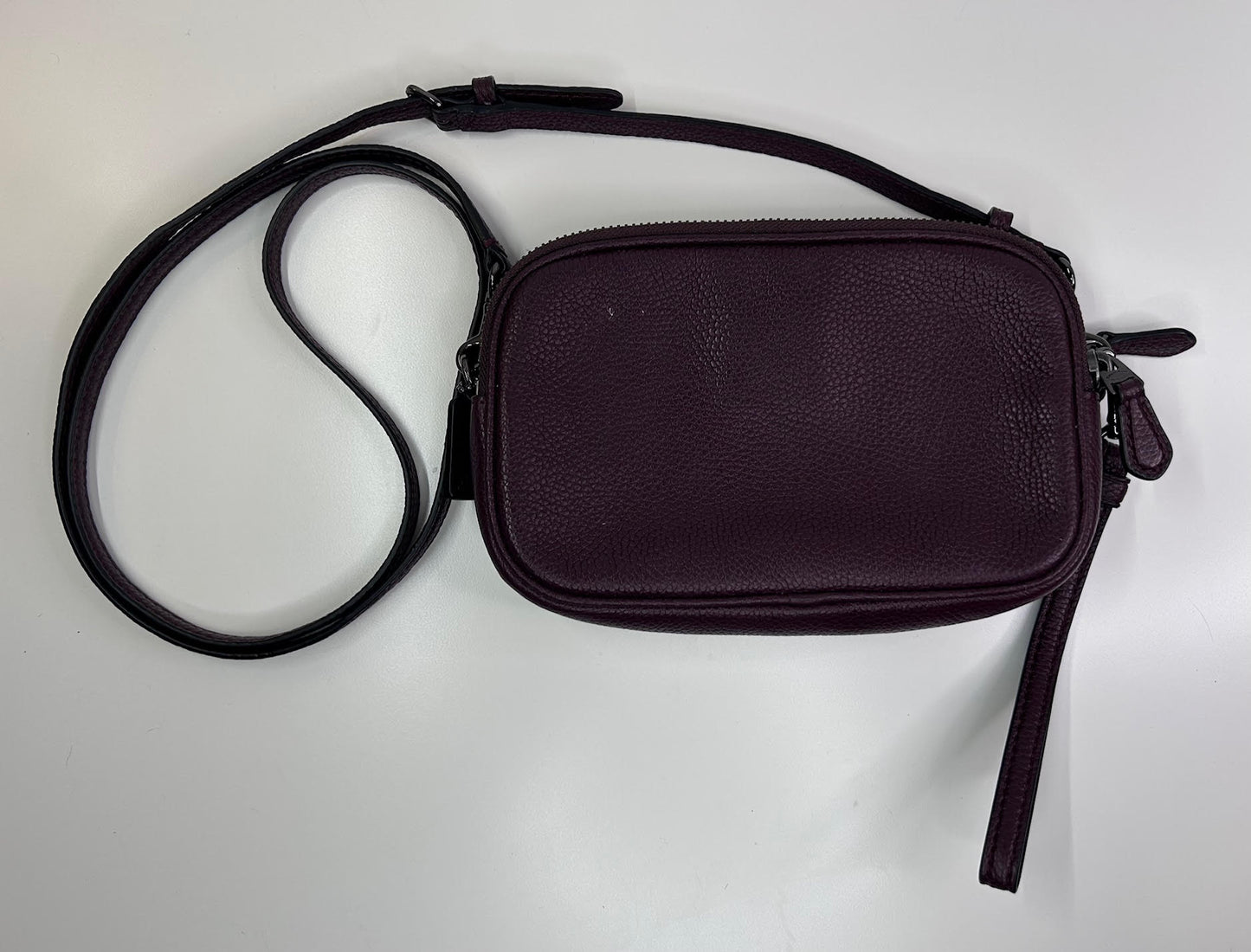 Coach Canyon Quilt Crossbody Clutch Wristlet Mixed Materials Pebble Leather Metallic Leather Suede