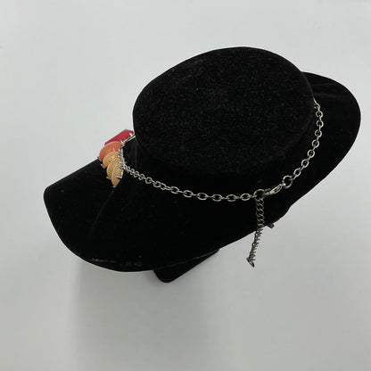 Red Yellow Orange Stone Design Chain Necklace