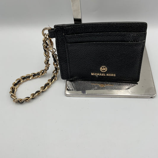 Michael Kors Black Card Holder Wallet with Gold Chain