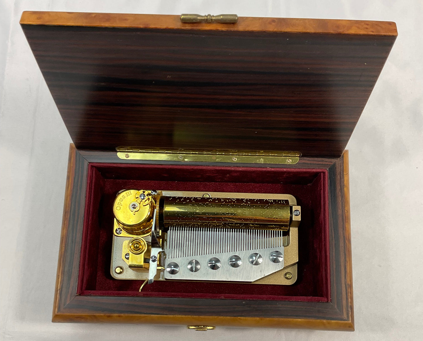 Opus III Sorrento Style 50 Note Wooden Music Box Inlay Instrument Excellent Condition