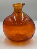 Vidrios San Miguel Spain Recycled Glass Bubble Vase Orange Amber