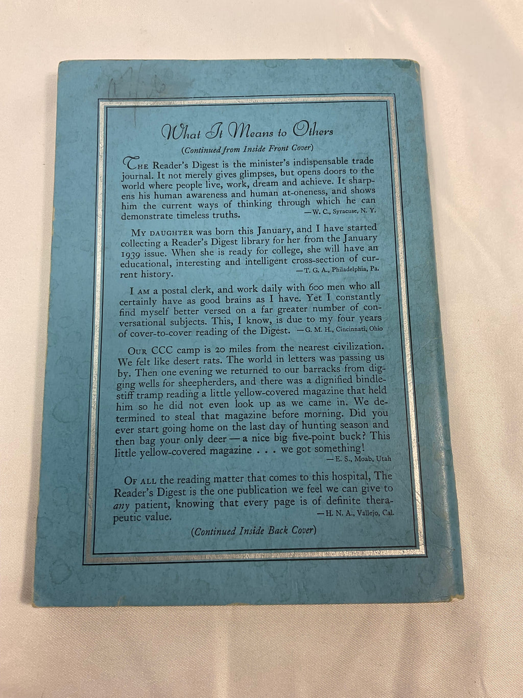 Readers Digest Vintage August 1939 Margaret Shea Gilbert Volume 35 #208