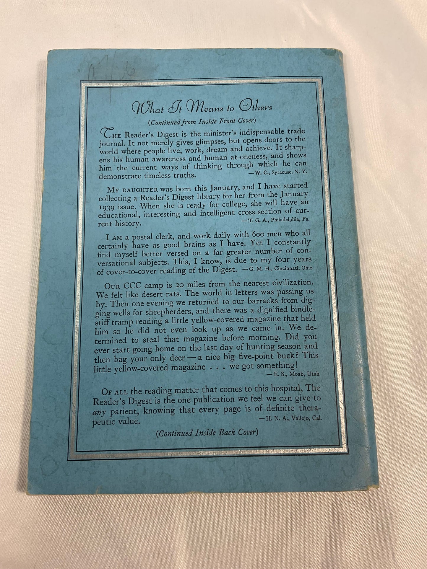 Readers Digest Vintage August 1939 Margaret Shea Gilbert Volume 35 #208