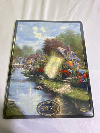 Thomas Kinkade Timeless Memories Seasons Clock with 5-Seasonal Kinkaid Plates