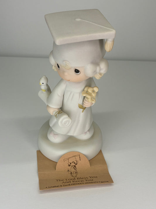 Precious Moments Vintage 1980 The Lord Bless You and Keep You Hand Painted Porcelain Collectible Figurine Original Box