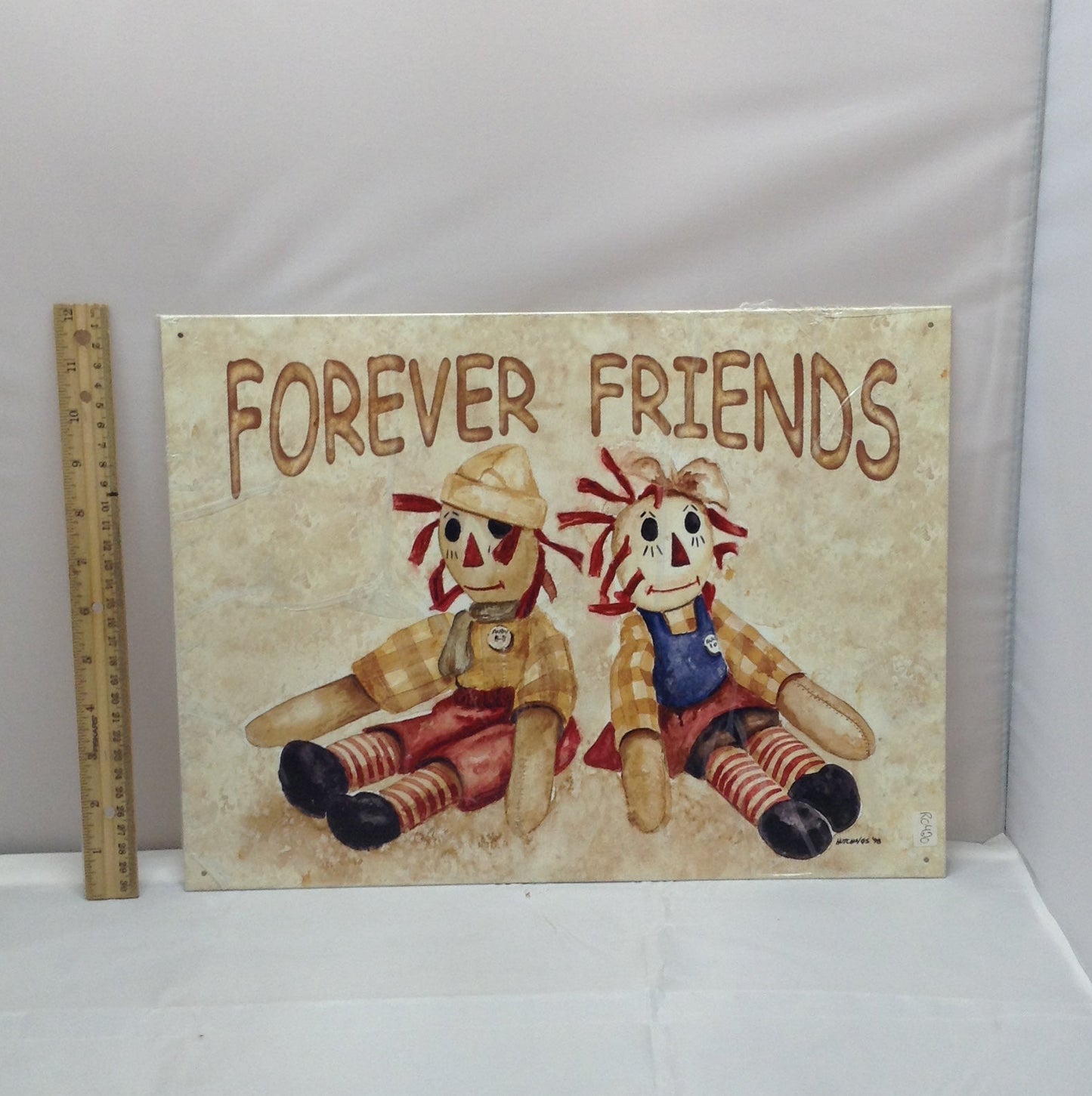 Raggedy Ann & Andy "Forever Friends" Vintage 1998 Metal Sign
