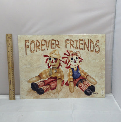 Raggedy Ann & Andy "Forever Friends" Vintage 1998 Metal Sign