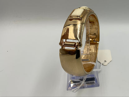 Gold Tone Bracelet with White Stones