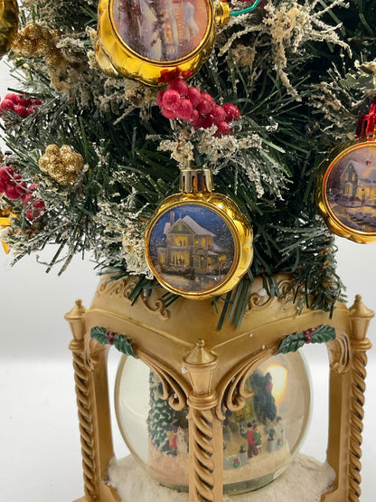 Thomas Kincaid Illuminated Musical Snow Globe Tabletop Christmas Tree