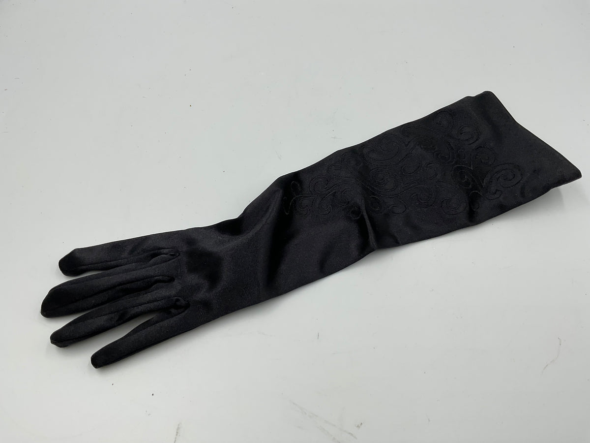 Vintage Black opera-length evening gloves