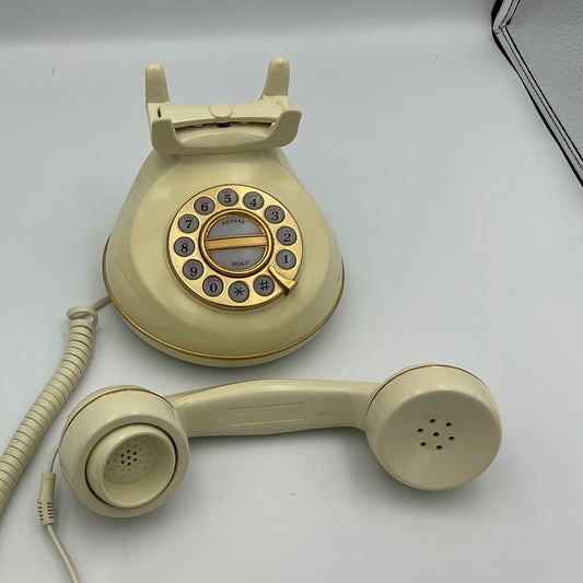 Natalie Phone Vintage Cream Beige and Gold Model HAC TTI 329 Untested