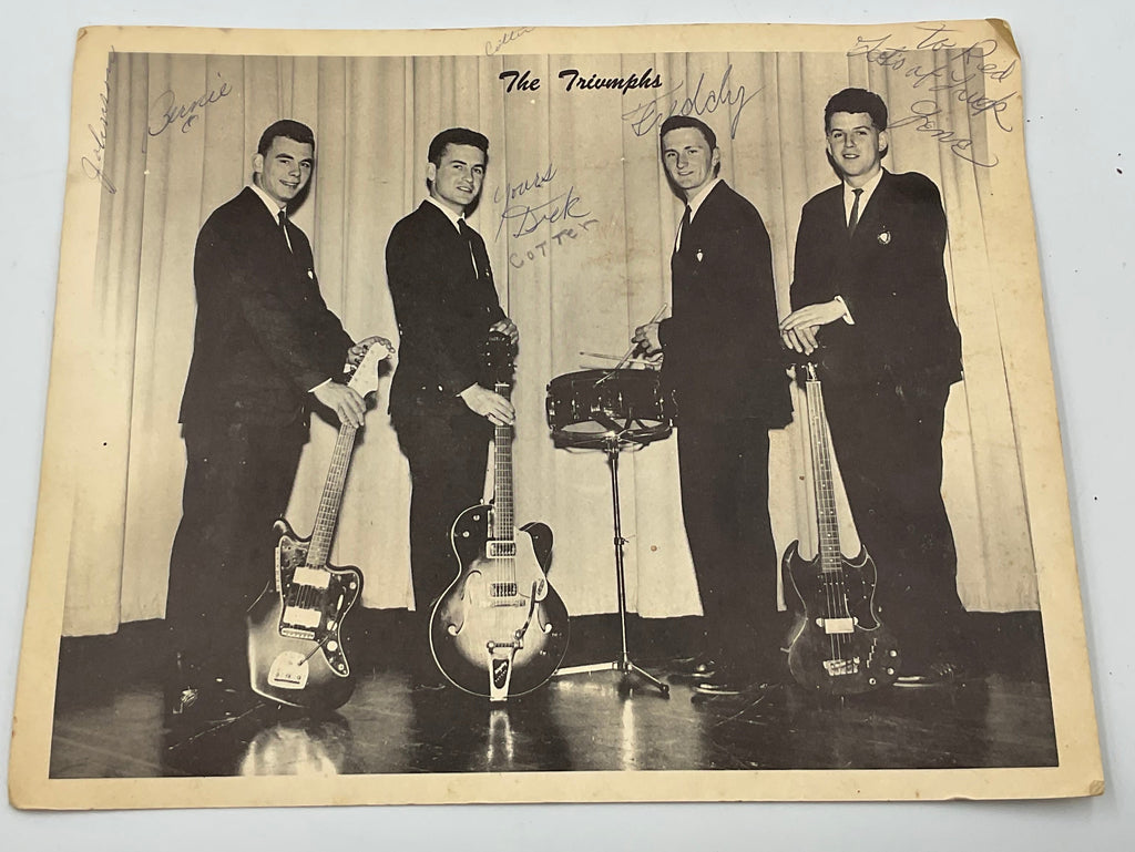 The Triumphs Autographed Promo Photo Rare 1960s Texas Gulf Coast Rock N Roll