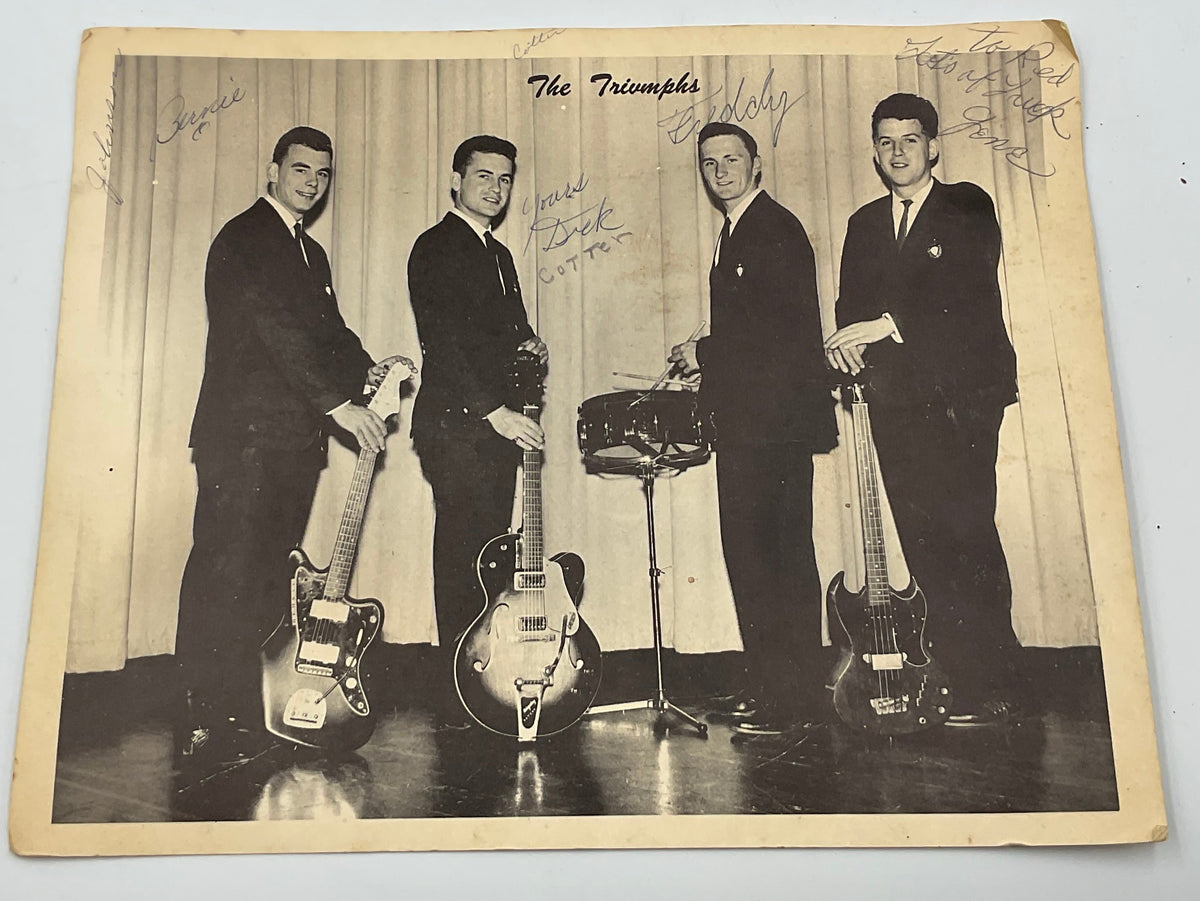 The Triumphs Autographed Promo Photo Rare 1960s Texas Gulf Coast Rock N Roll