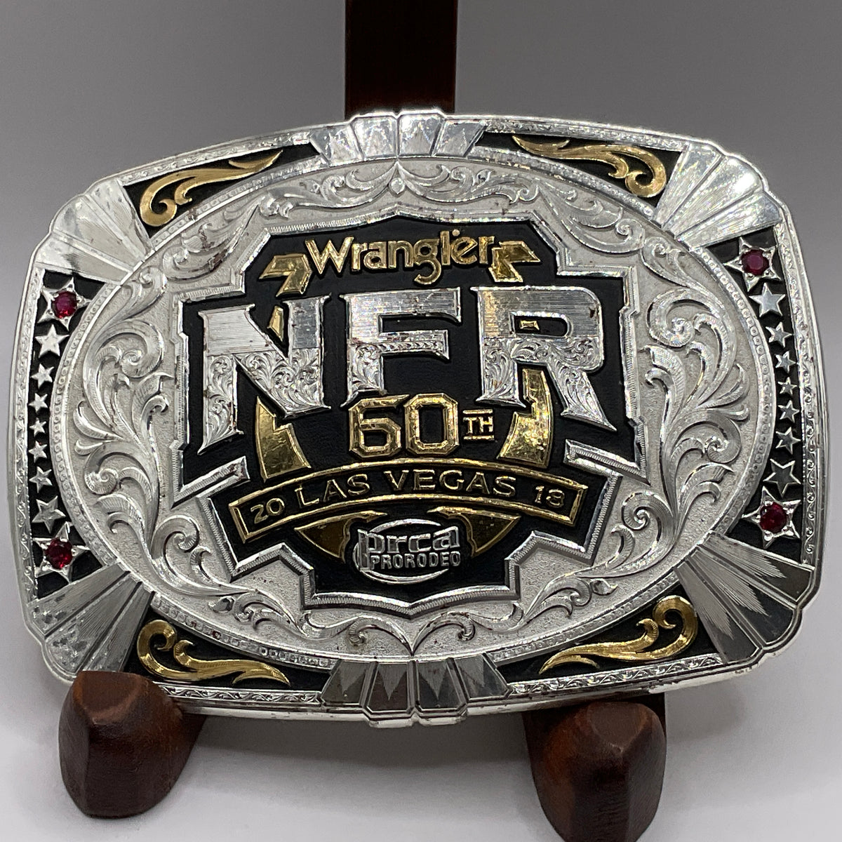 Wrangler Belt Buckle NFR 60th Anniversary Montana Silversmith Las Vegas