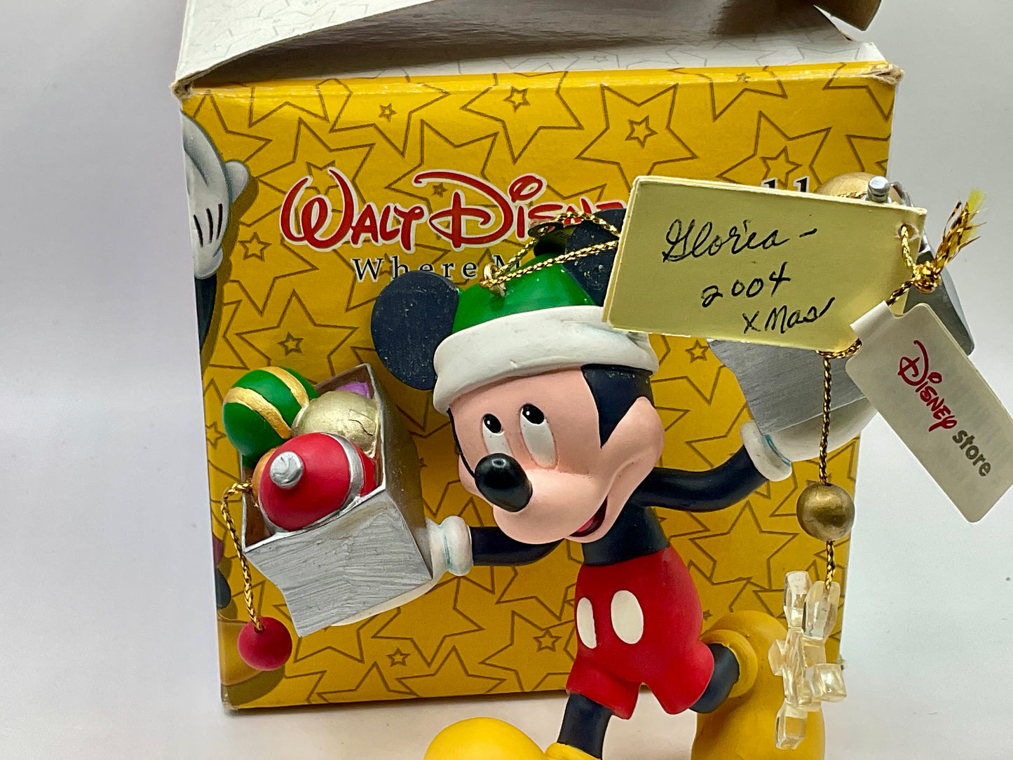 Exclusive Collectible Disney Christmas Magic Mickey Mouse Christmas Ornament Holding Presents