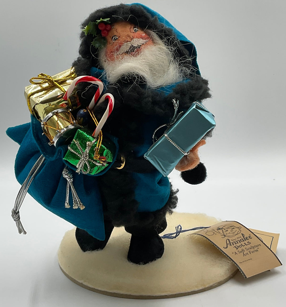 Annalee 1997 True Blue Santa Claus 10” Christmas Doll Candy Canes