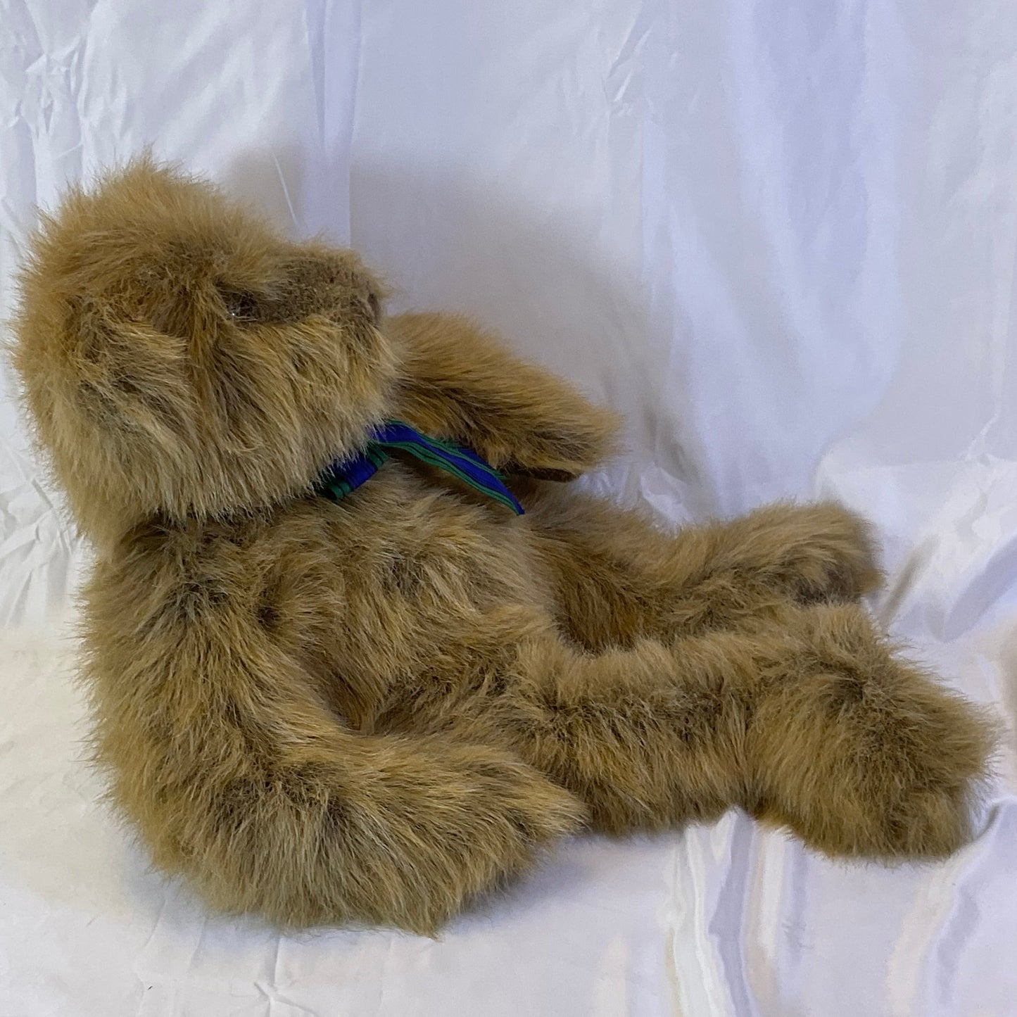 Mary Meyers Big Brown Teddy Bear W Navy Ribbon