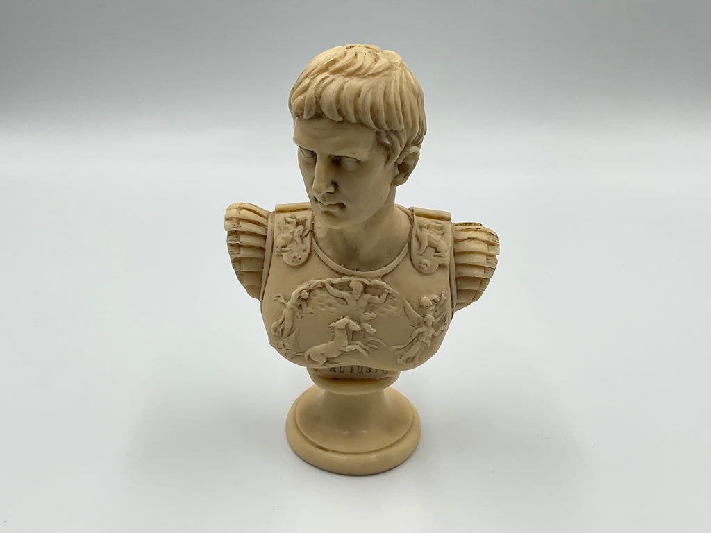 Replica Bust Augustus Caesar Figurine Miniature A.B Italy