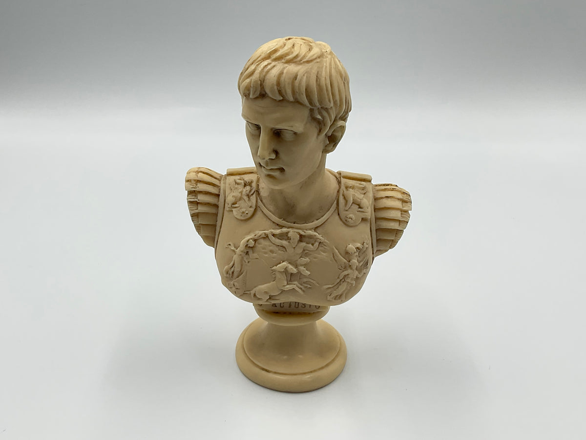 Replica Bust Augustus Caesar Figurine Miniature A.B Italy