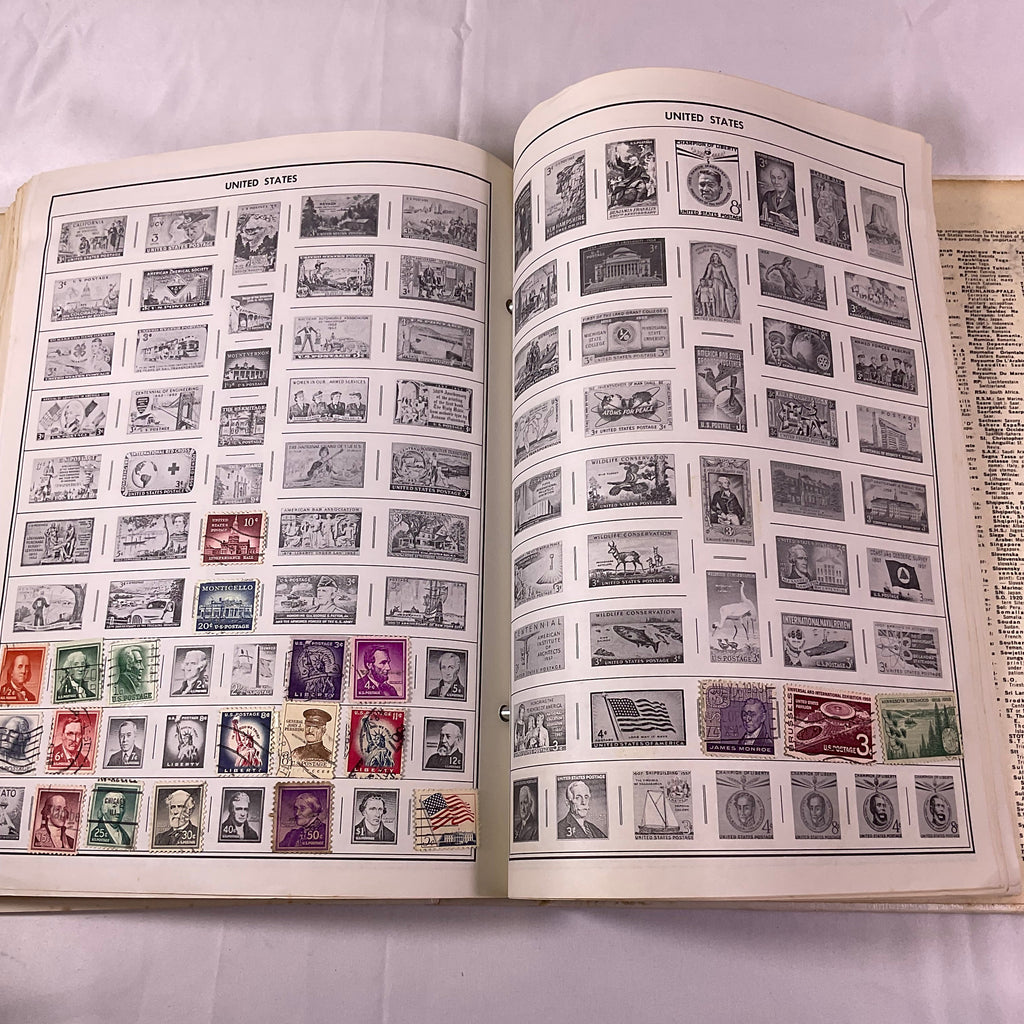 Traveler Stamp Album for International Postage Stamp Collectors Partially Full Incomplete