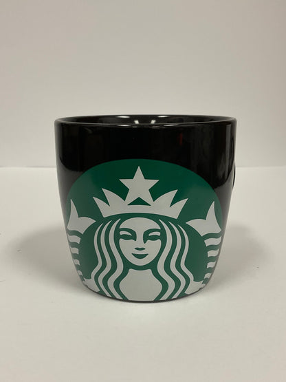 Starbucks Coffee Cup Black Ceramic Wide Mug Oversized Green Logo 14 Fl Oz Excellent Condition