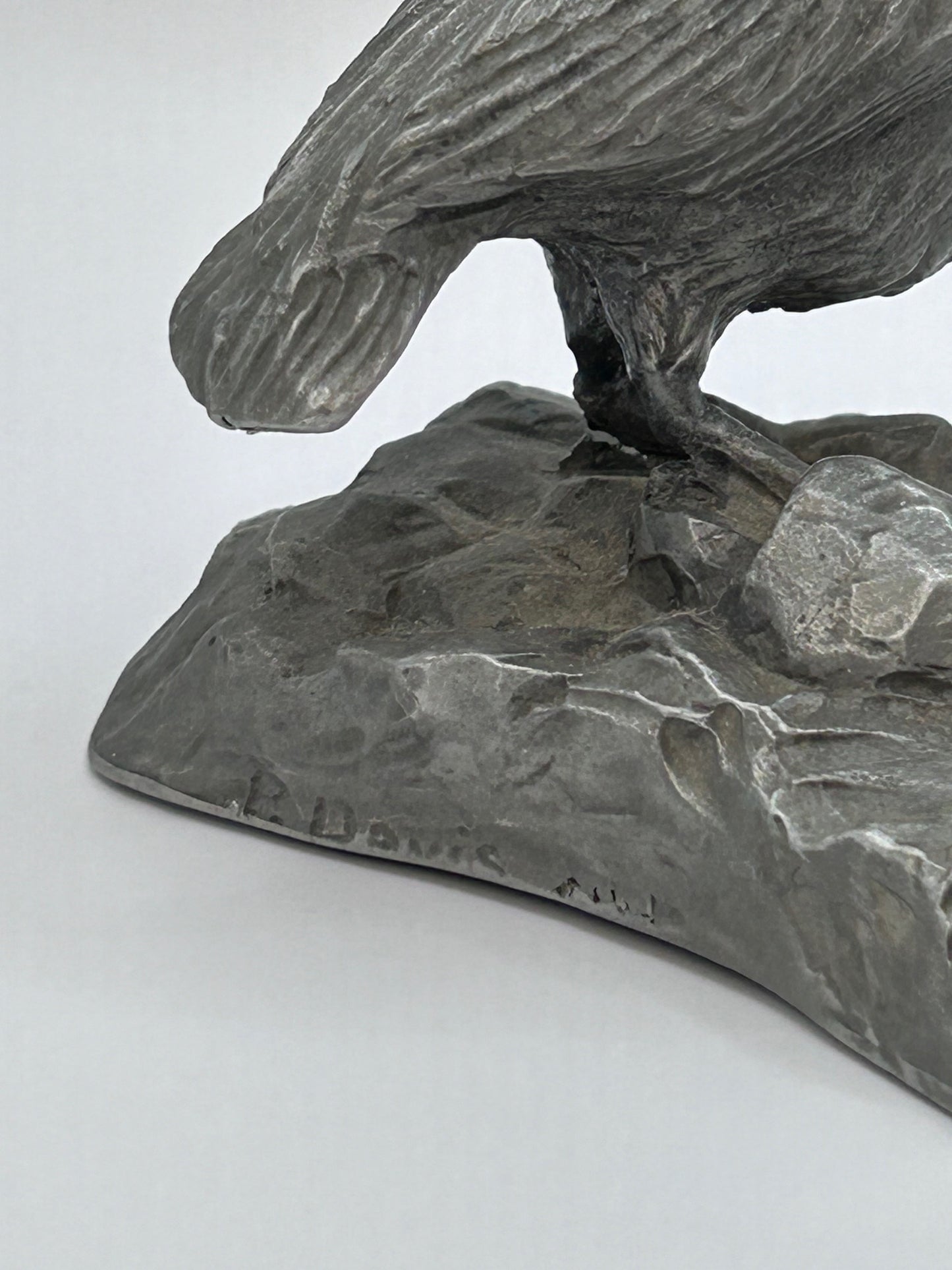 Metal Pelican Sculpture Original Art by P. Davis Artist Home Office Decor Artwork