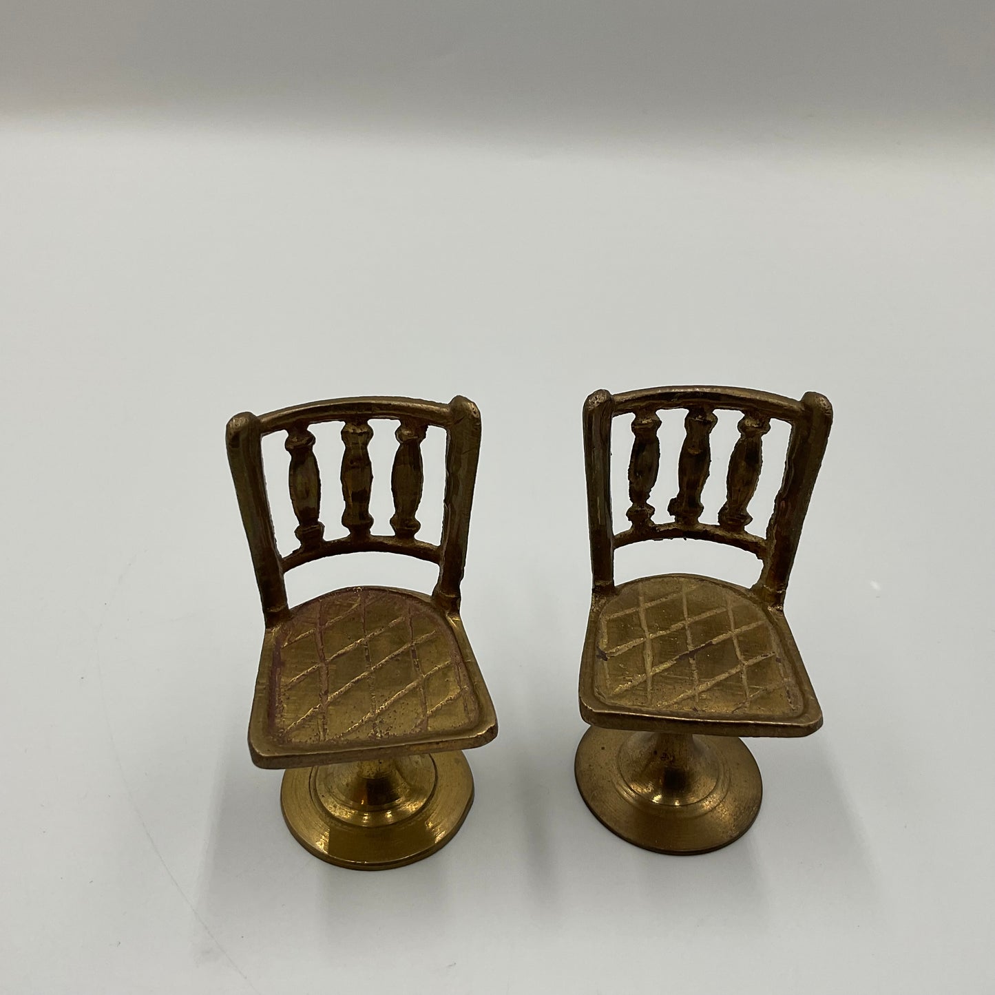 Vintage Brass Miniature Dollhouse Chairs