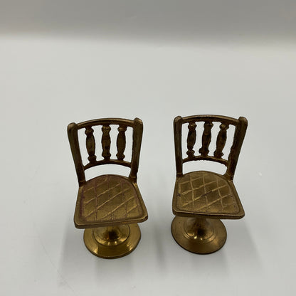 Vintage Brass Miniature Dollhouse Chairs