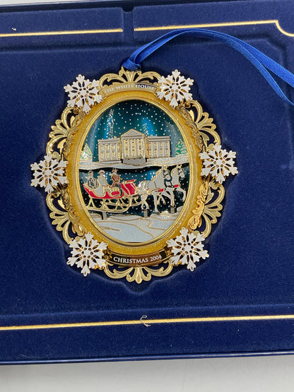 2004 Official White House Christmas Ornament Rutherford B Hayes Sleigh Box Booklet