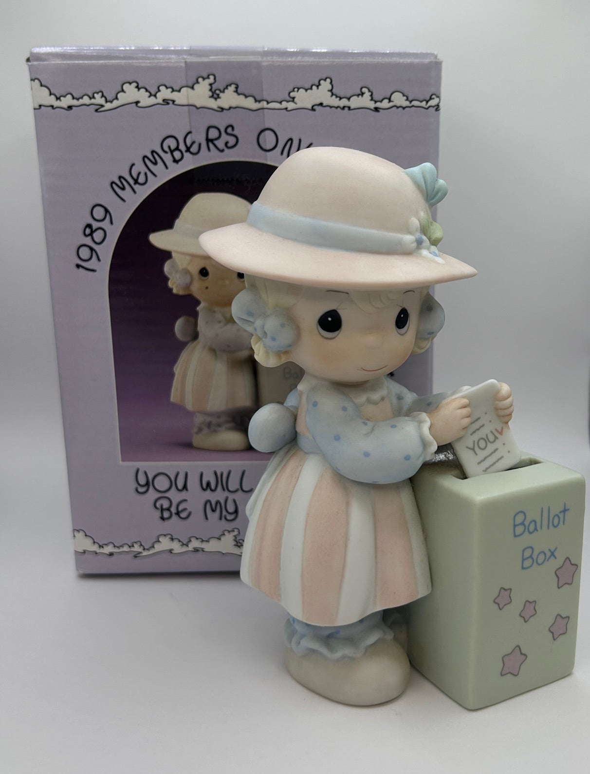 Precious Moments Vintage 1989 Members Only Figurine You Will Always Be My Choice New in Box Mint