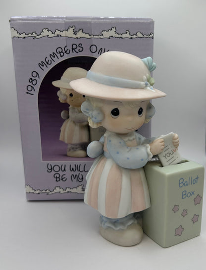 Precious Moments Vintage 1989 Members Only Figurine You Will Always Be My Choice New in Box Mint