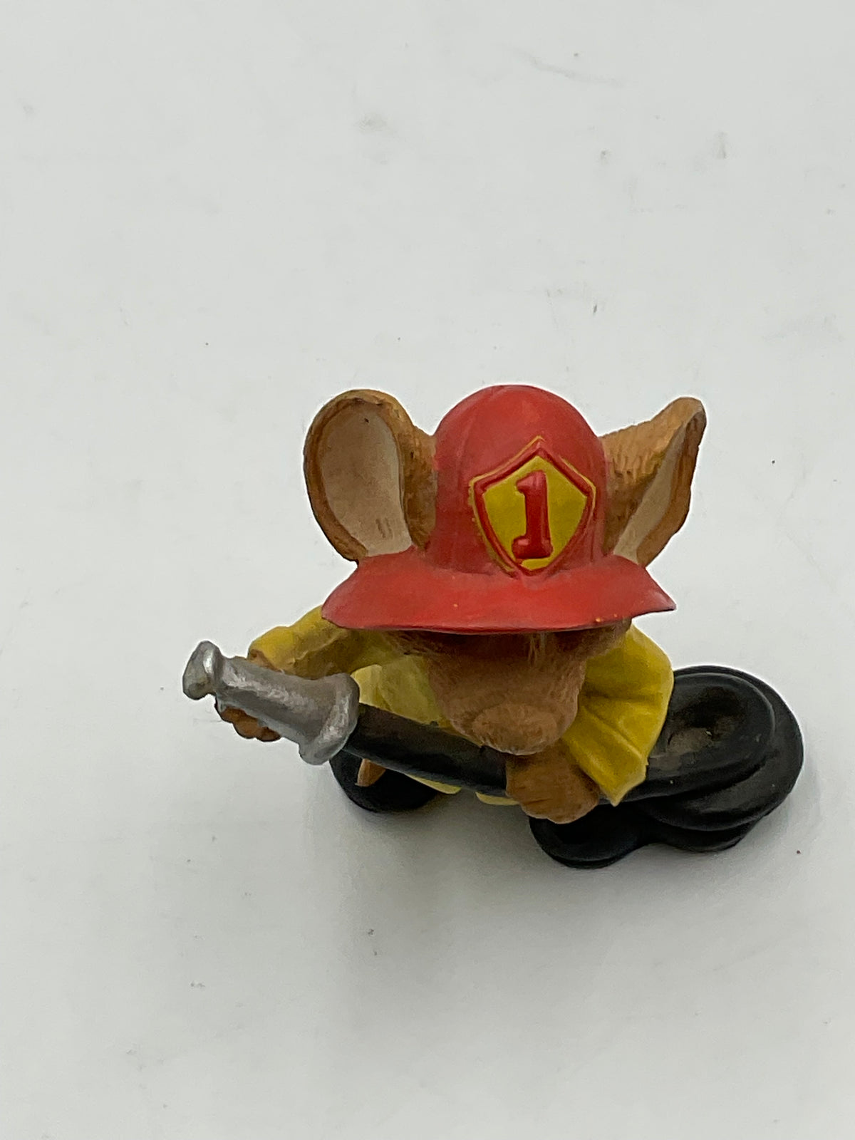 Vntage Firefighter Mouse Figurine  4 Inches Tall