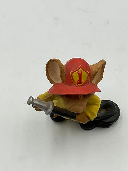 Vntage Firefighter Mouse Figurine  4 Inches Tall