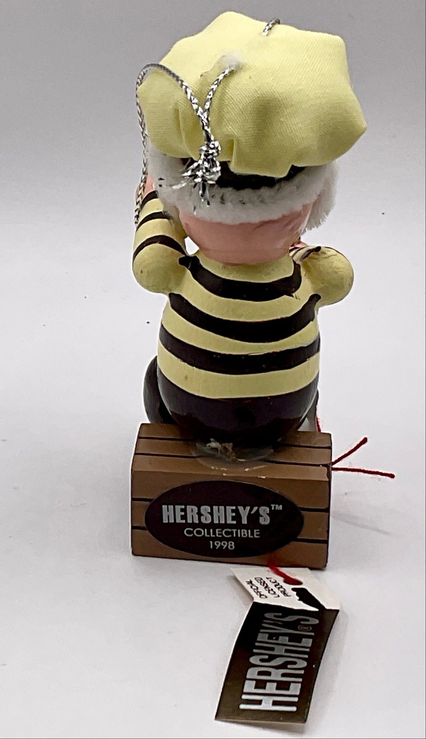 Kurt Adler's 1998 Hershey's Elf  Checking it Twice  and Tree wooden Christmas Ornament
