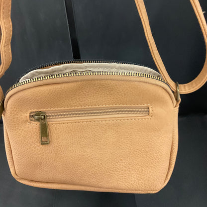 Beige Revive Vintage Leather Crossbody Bag