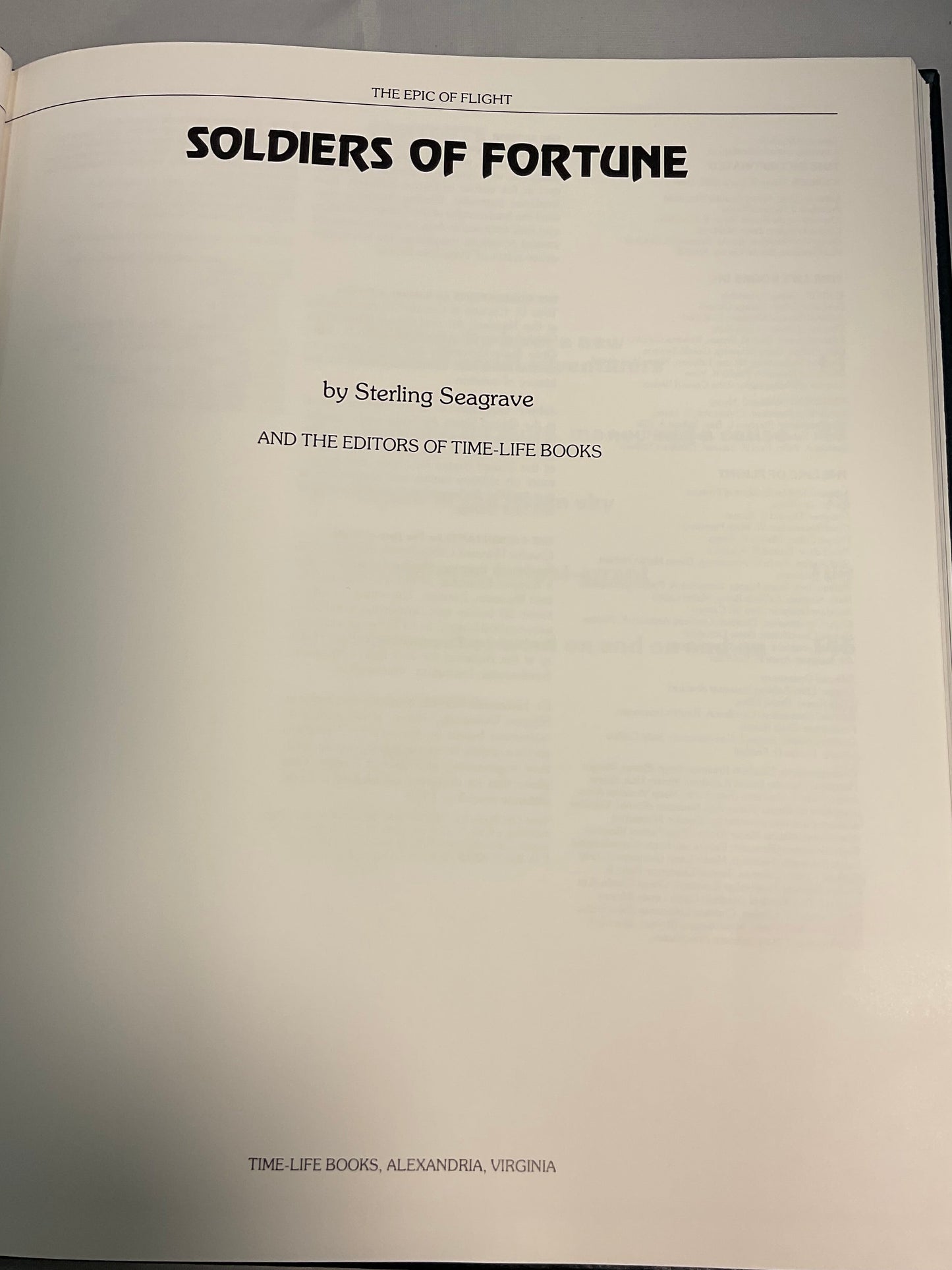 The Soldiers of Fortune The Epic of Flight Aviation Vintage 1985 Time Life Hardcover Book